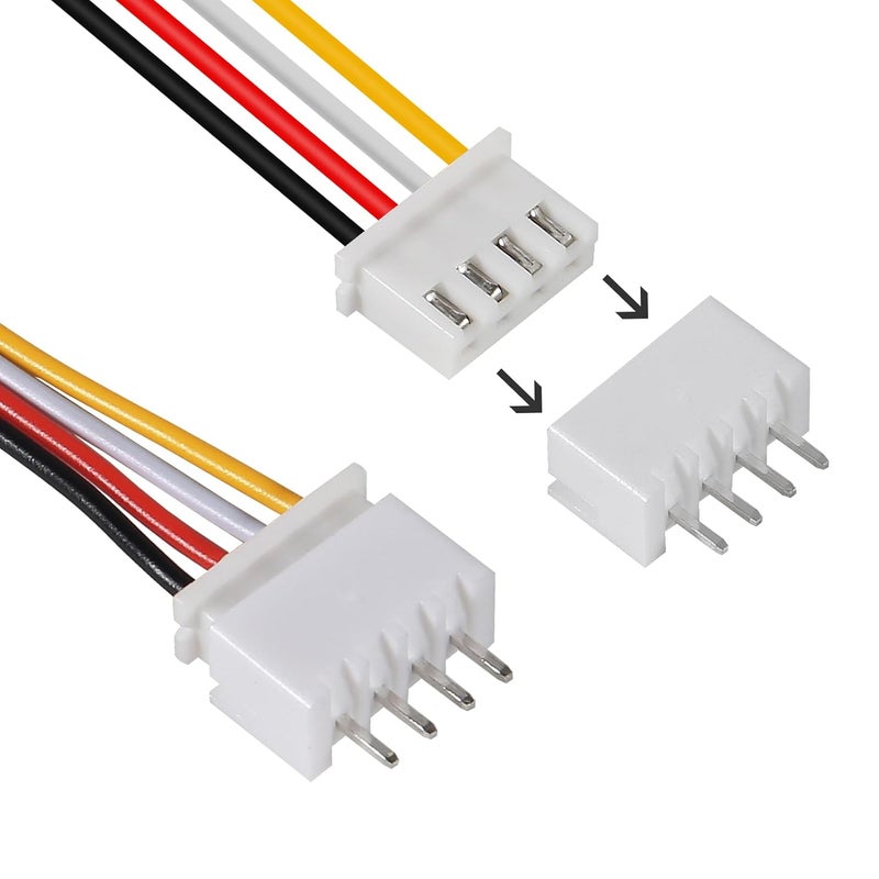 ACEIRMC 10Pairs JST-XH Connector Kit, XH 2.54mm 4 Pin Header Male and Female Connectors Plug Adapter with Flat Wire Cable 200mm 26AWG Compatible with JST XH (4P) - Image 4